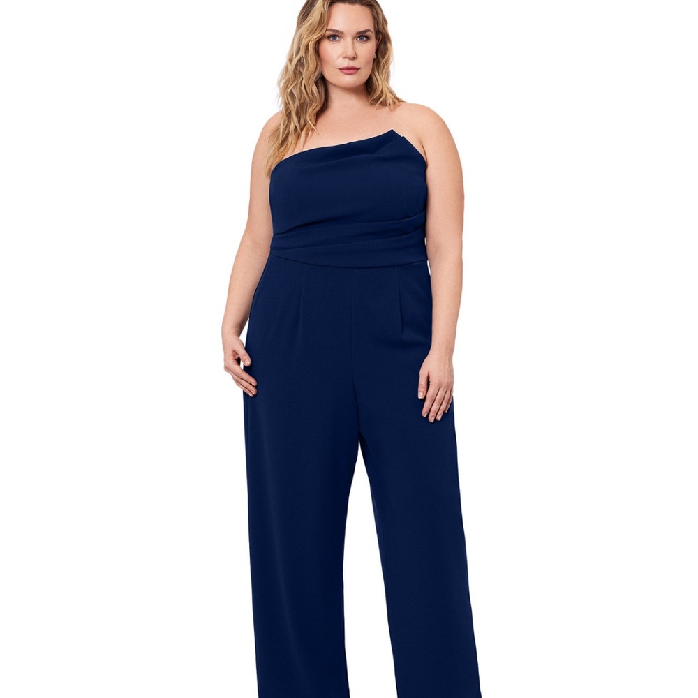 Betsy & Adam Blue Formal Jumpsuit with Sleek Design